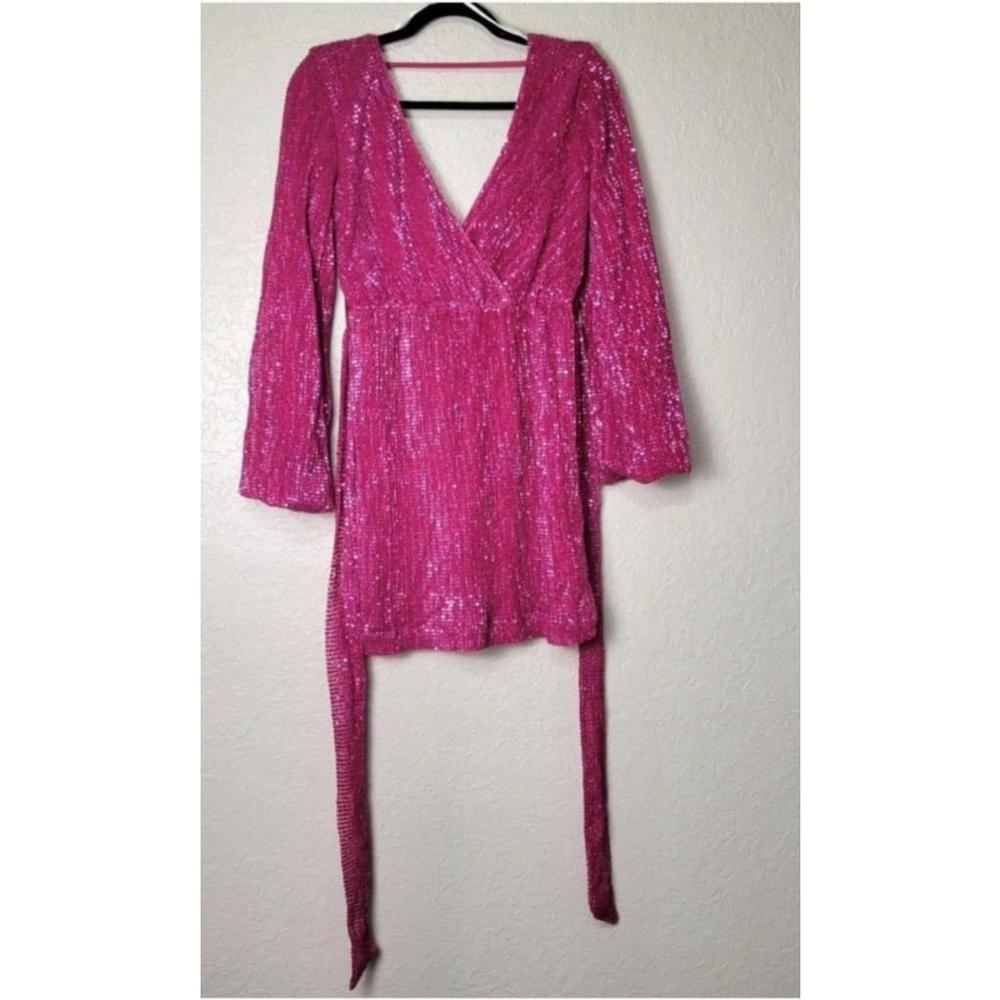 Hello Molly Pink Sequin Party Mini Dress size 4